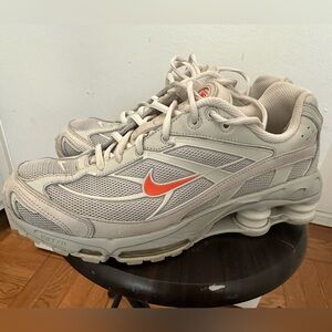 Nike Shox Beige and Orange Sneakers
